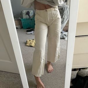 Cream colored flare pants